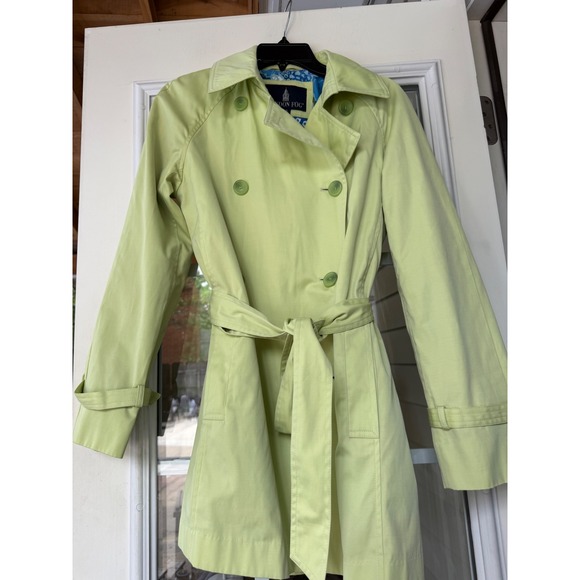 London Fog Jackets & Blazers - London Fog XS classic double-breasted  trench coat chartreuse lime rain coat